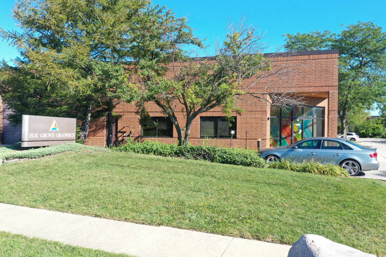 Elk Grove Village site with modern design and landscaping