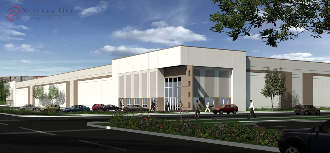 Chicago last mile facility rendering with modern landscape